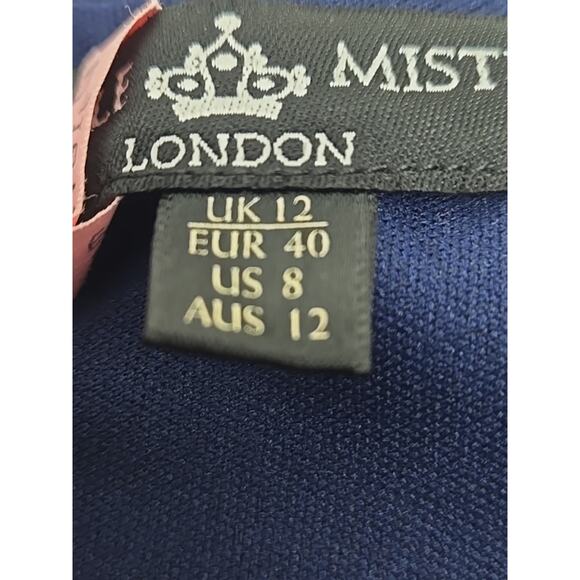 Midnight Blue Little Mistress London Highly Embellished Beaded Dress US 8 - Picture 6 of 9